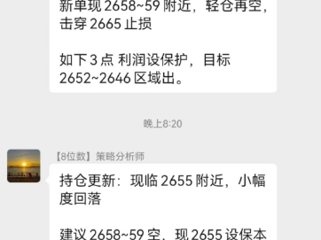24.10.8美联储11月或只降息25基点黄金跌破2640 今天调整看2600