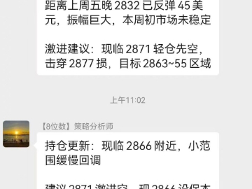 25.3.3美元跳空黄金高开2870空单获利 再战2900